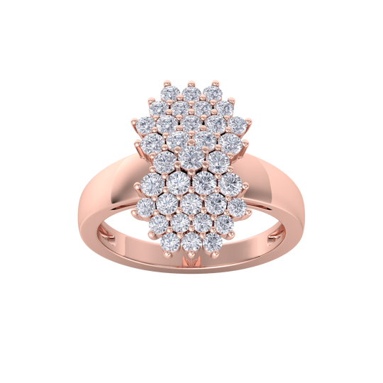 Beautiful ring in rose gold with white diamonds of 1.22 ct in weight