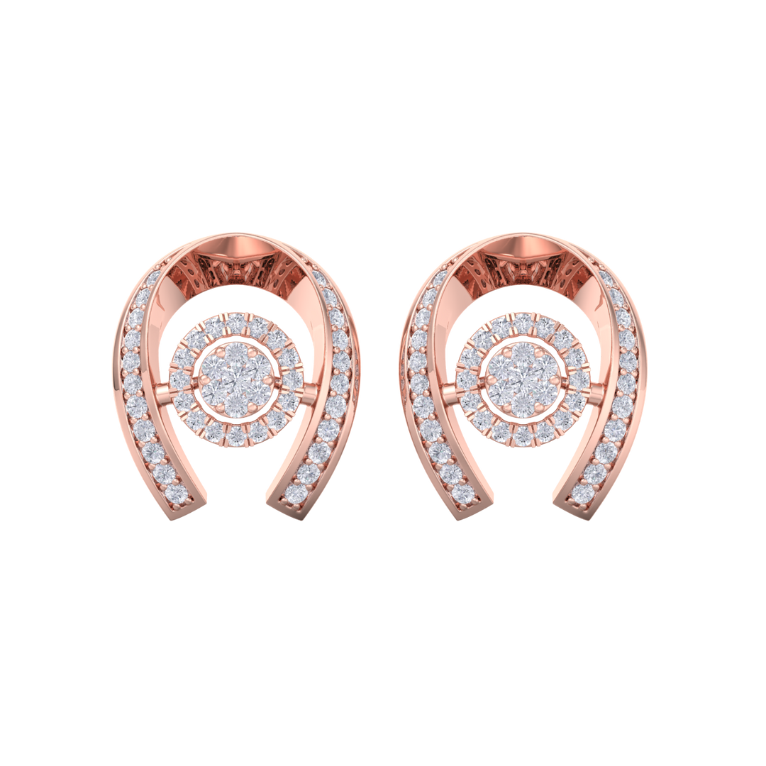 Statement earrings in rose gold with white diamonds of 0.53 ct in weight