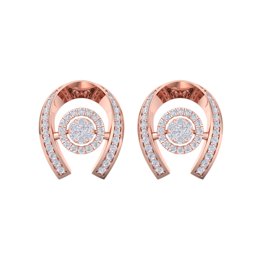 Statement earrings in rose gold with white diamonds of 0.53 ct in weight