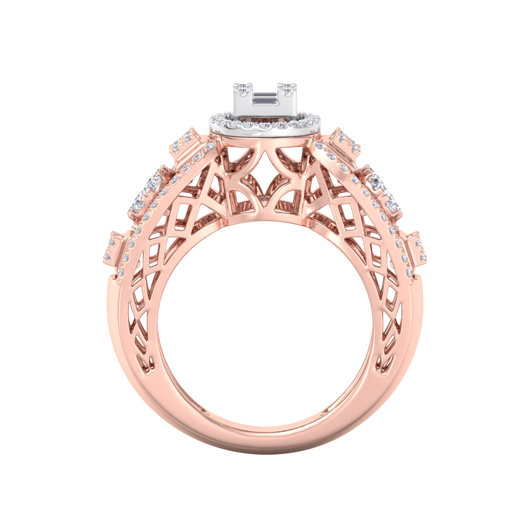 Diamond ring in rose gold with white diamonds of 0.99 ct in weight
