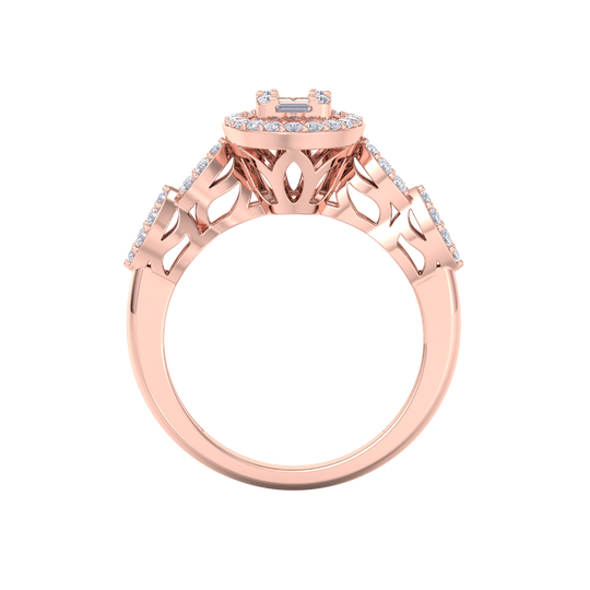 Beautiful ring in rose gold with white diamonds of 0.52 ct in weight