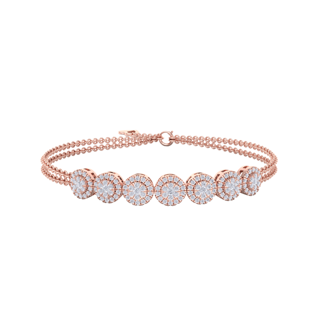 Classic bracelet in rose gold with white diamonds of 1.12 ct in weight