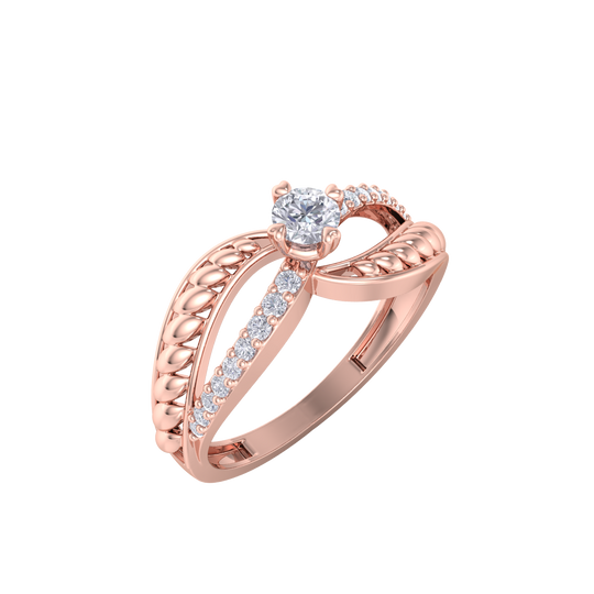 Diamond ring in white gold with white diamonds of 0.22 ct in weight