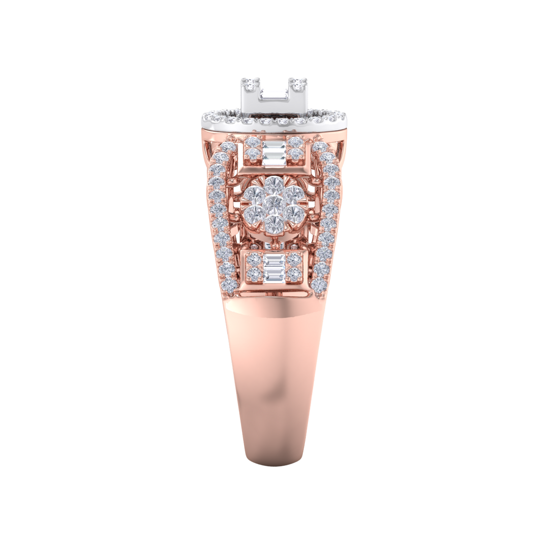 Diamond ring in rose gold with white diamonds of 0.99 ct in weight
