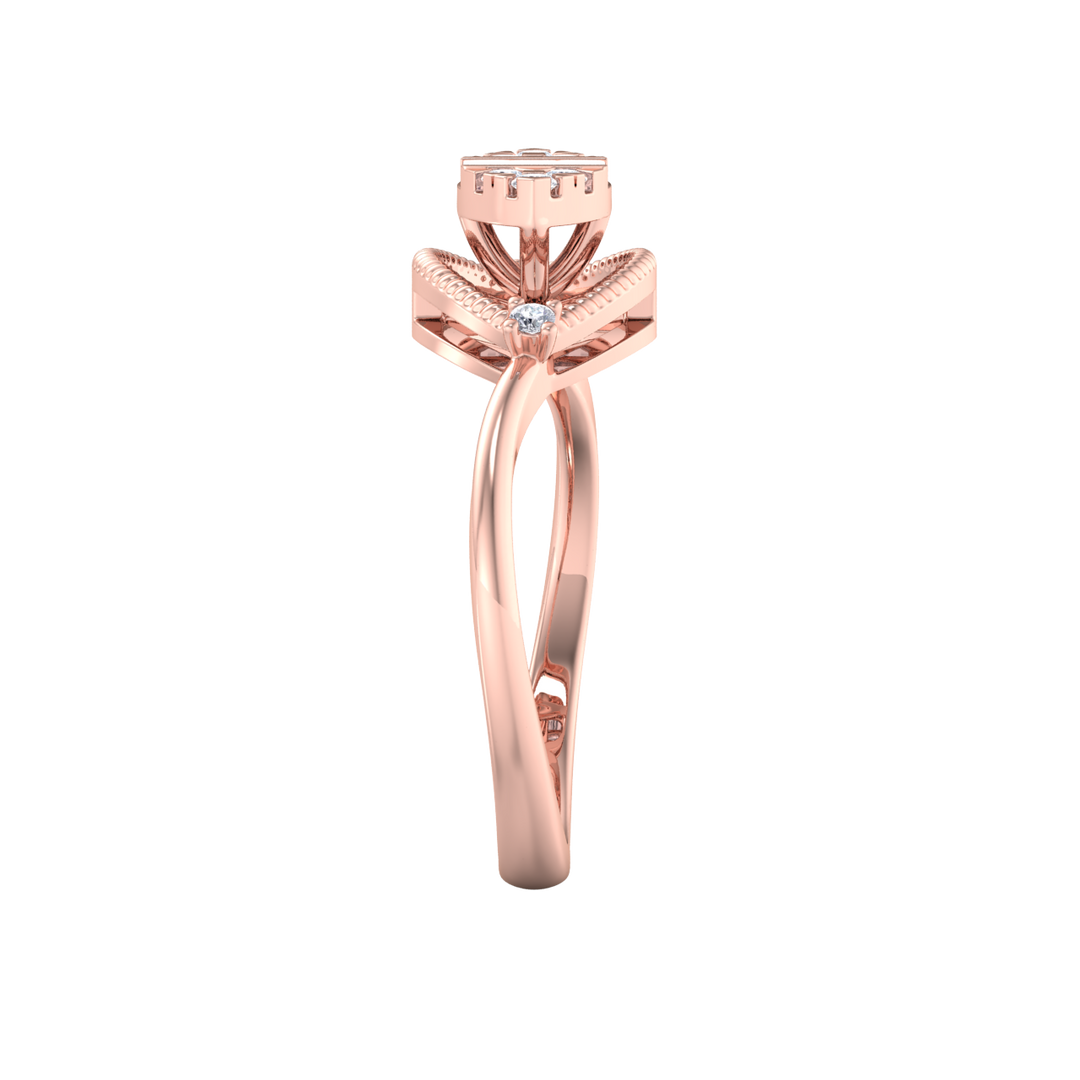 Elegant ring in yellow gold with white diamonds of 0.22 ct in weight