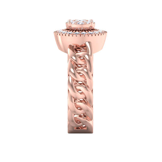 Beautiful ring in rose gold with white diamonds of 0.41 ct in weight