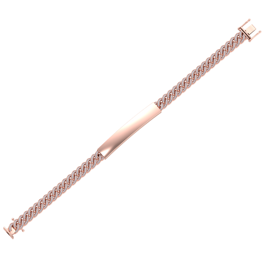 Bar diamond chain bracelet in rose gold with white diamond of 1.72 ct in weight
