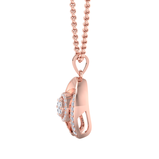 Halo Pendant in rose gold with white diamonds of 0.26 ct in weight