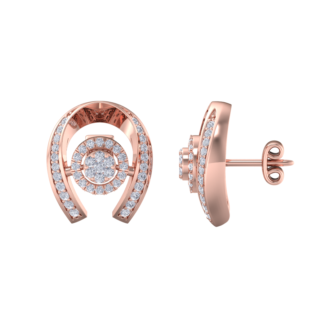 Statement earrings in rose gold with white diamonds of 0.53 ct in weight