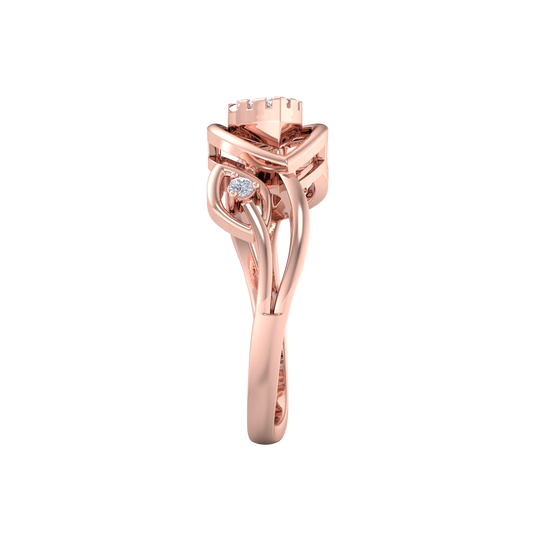Beautiful ring in rose gold with white diamonds of 0.21 ct in weight