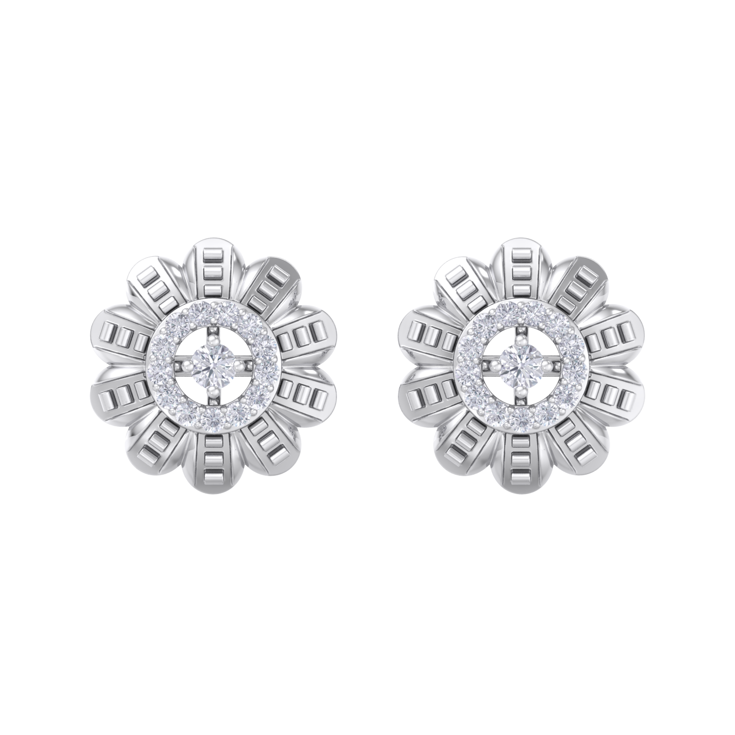 Stud earrings in white gold with white diamonds of 0.29 ct in weight