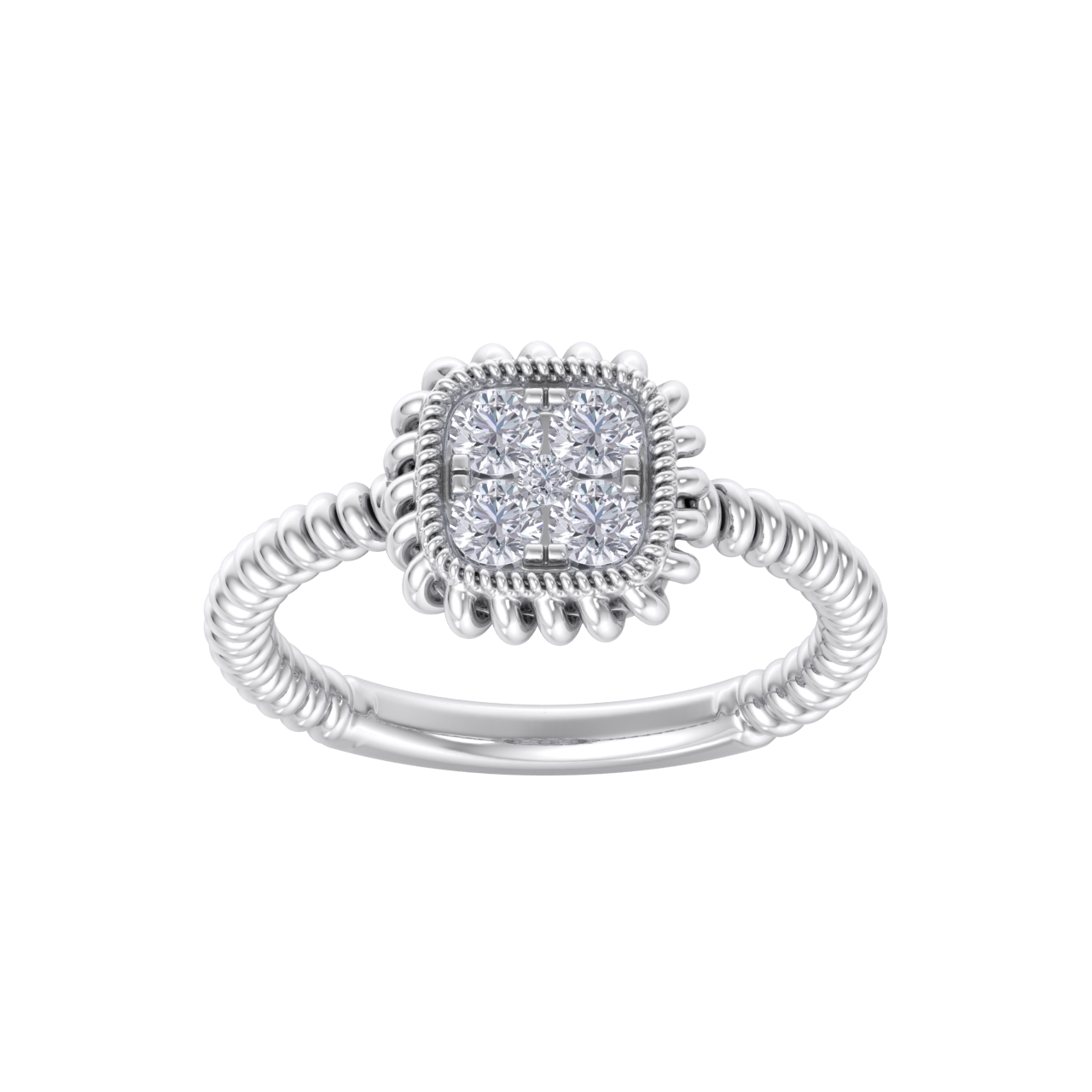 Diamond ring in white gold with white diamonds of 0.42 ct in weight