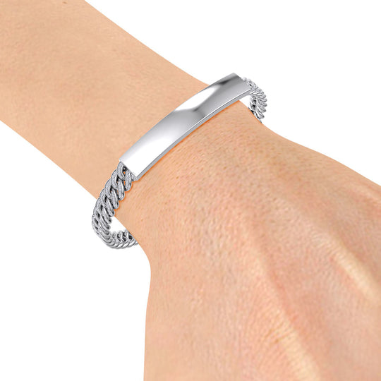 Bar diamond chain bracelet in white gold with white diamond of 1.72 ct in weight

