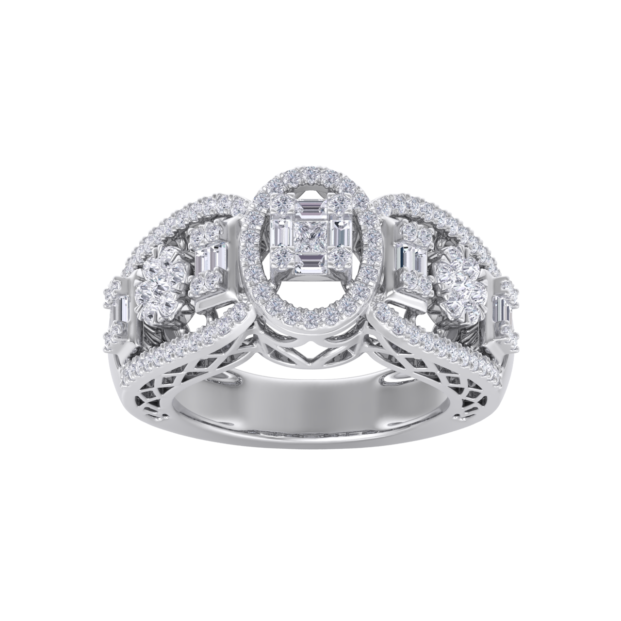 Diamond ring in white gold with white diamonds of 0.99 ct in weight
