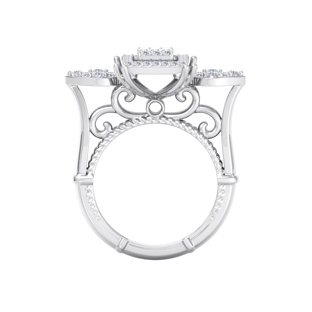 Diamond ring in white gold with white diamonds of 0.75 ct in weight
