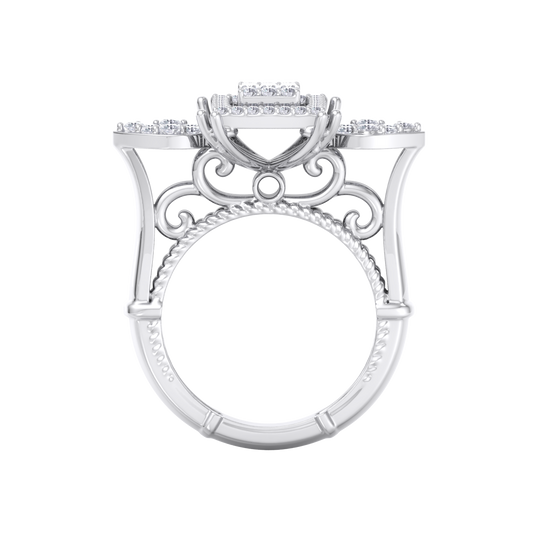 Diamond ring in white gold with white diamonds of 0.75 ct in weight
