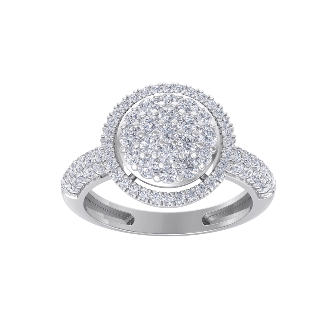 Beautiful ring in white gold with white diamonds of 1.09 ct in weight