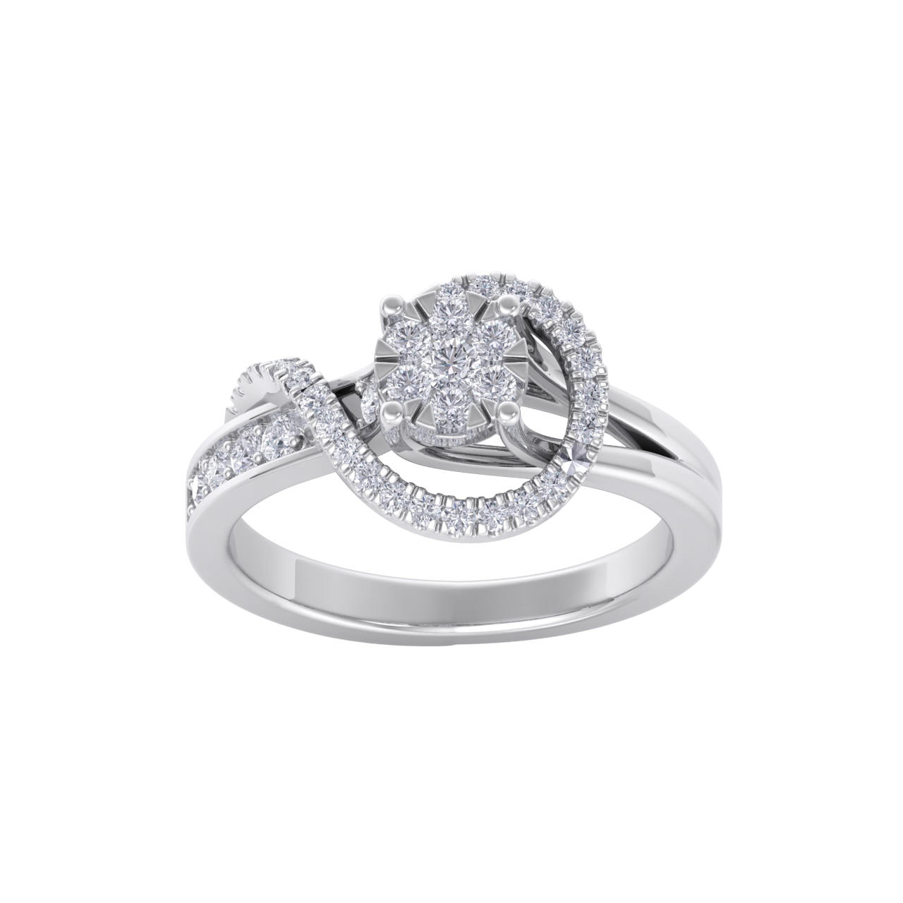 Diamond ring in white gold with white diamonds of 0.43 ct in weight