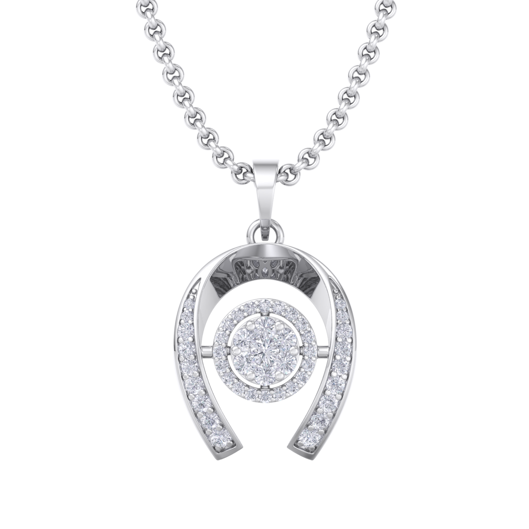 Halo Pendant in white gold with white diamonds of 0.26 ct in weight