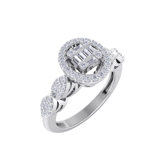 Beautiful ring in white gold with white diamonds of 0.52 ct in weight
