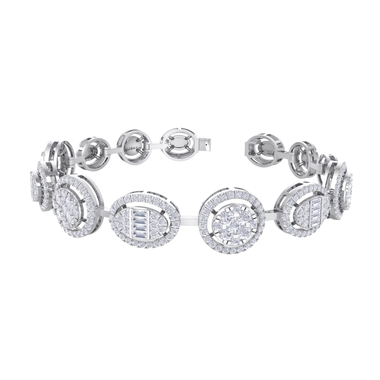 Statement bracelet in white gold with white diamonds of 2.94 ct in weight