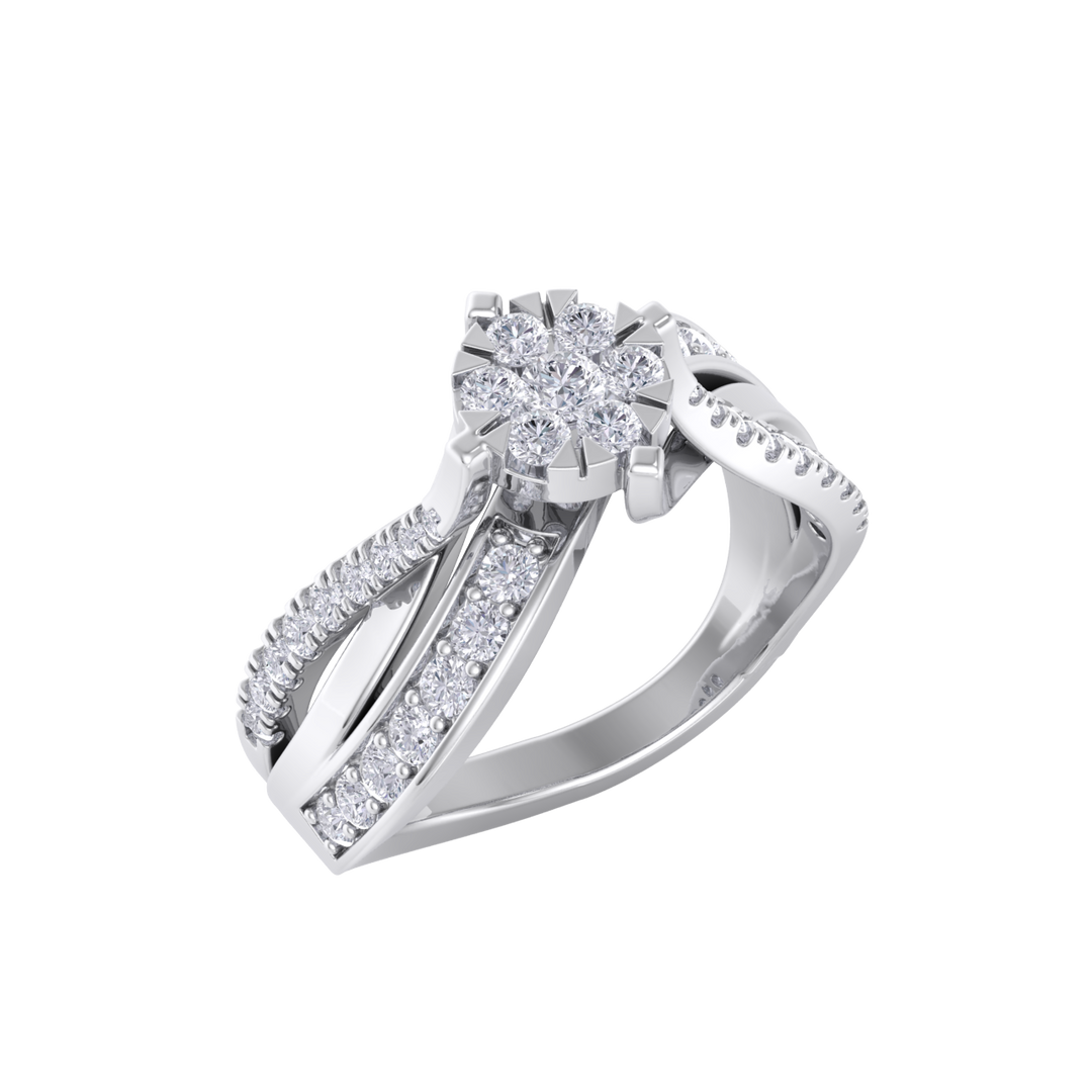 Diamond ring in yellow gold with white diamonds of 0.58 ct in weight