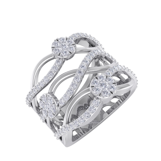 Diamond ring in white gold with white diamonds of 0.82 ct in weight