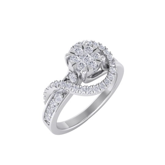 Diamond ring in yellow gold with white diamonds of 0.43 ct in weight