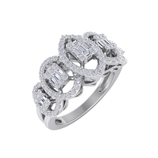 Beautiful ring in white gold with white diamonds of 0.63 ct in weight
