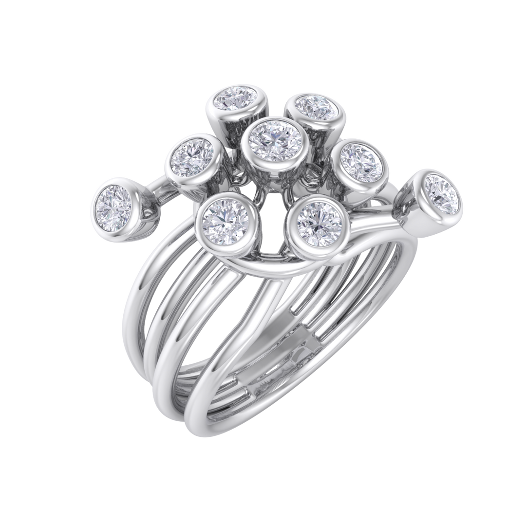Beautiful ring in white gold with white diamonds of 0.72 ct in weight