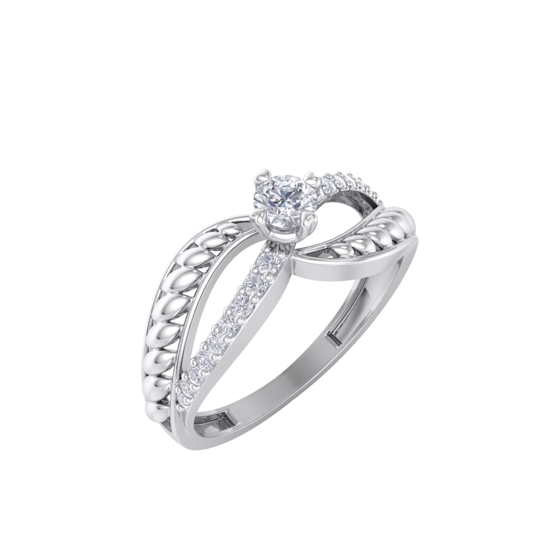 Diamond ring in white gold with white diamonds of 0.22 ct in weight