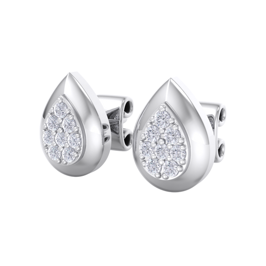 Pear shaped stud earrings in rose gold with white diamonds of 0.13 ct in weight