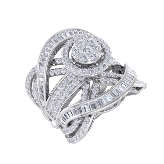 Statement Diamond ring in white gold with white diamonds of 2.32 ct in weight
