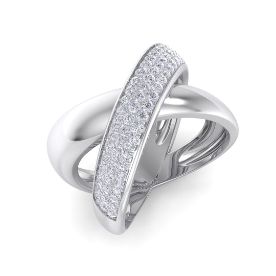 Fashion ring in white gold with white diamonds of 0.52 ct in weight