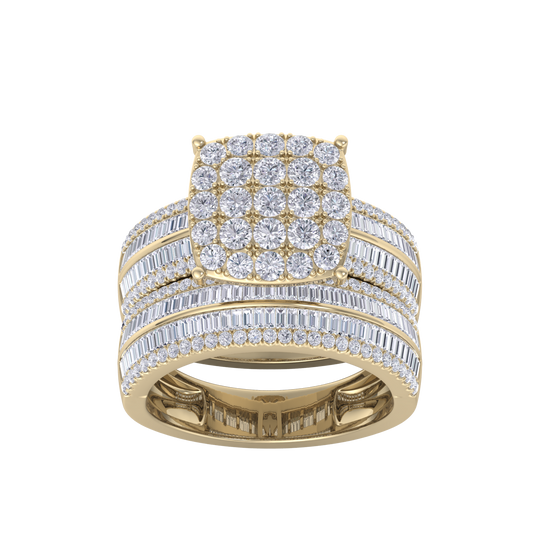 Diamond ring in yellow gold with white diamonds of 2.63 ct in weight