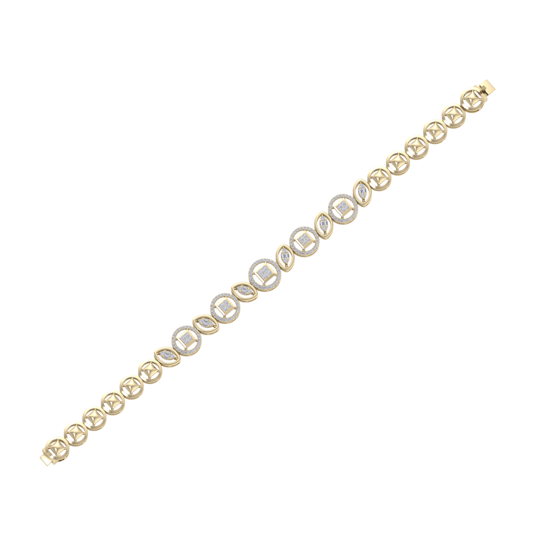 Statement bracelet in rose gold with white diamonds of 1.10 ct in weight