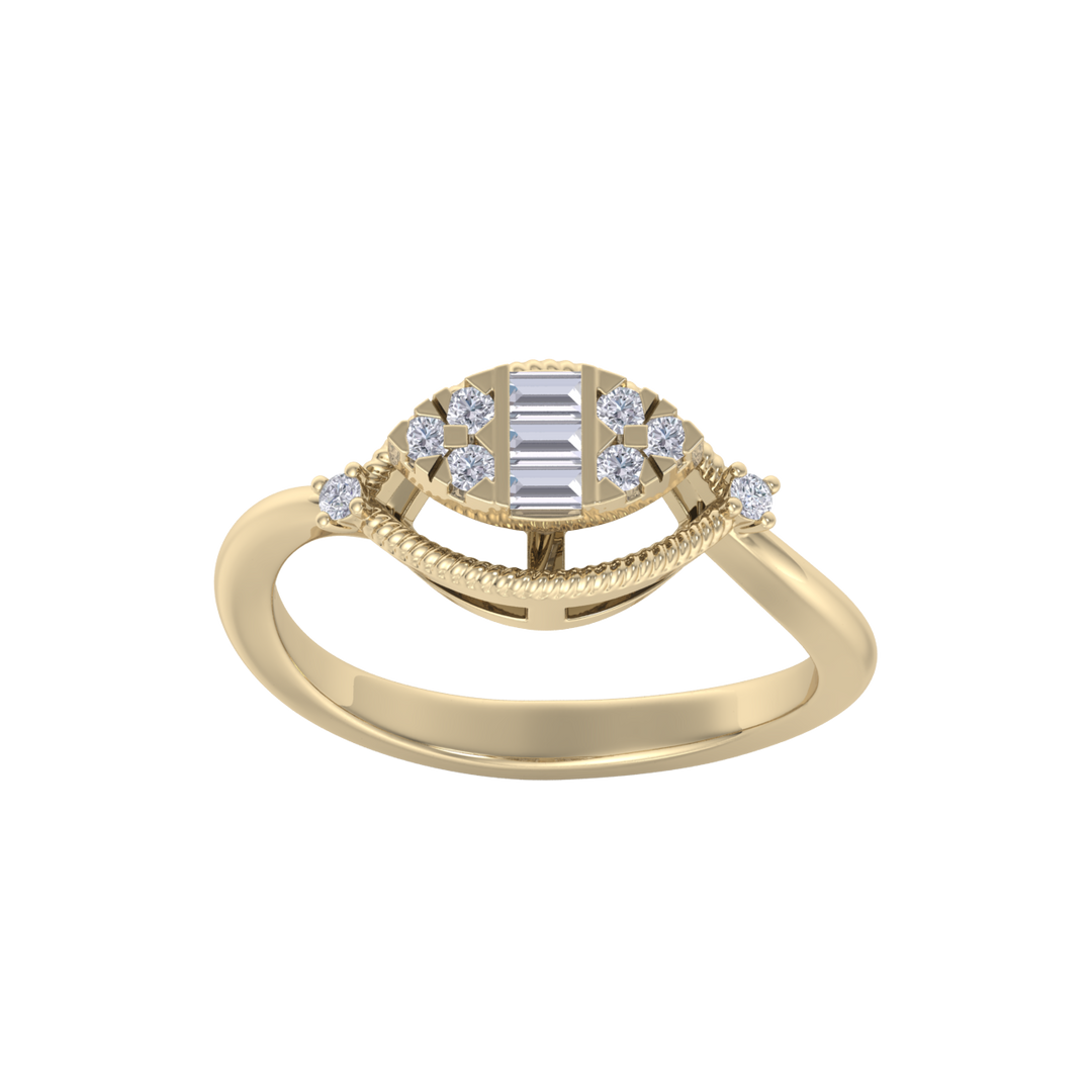 Elegant ring in yellow gold with white diamonds of 0.22 ct in weight