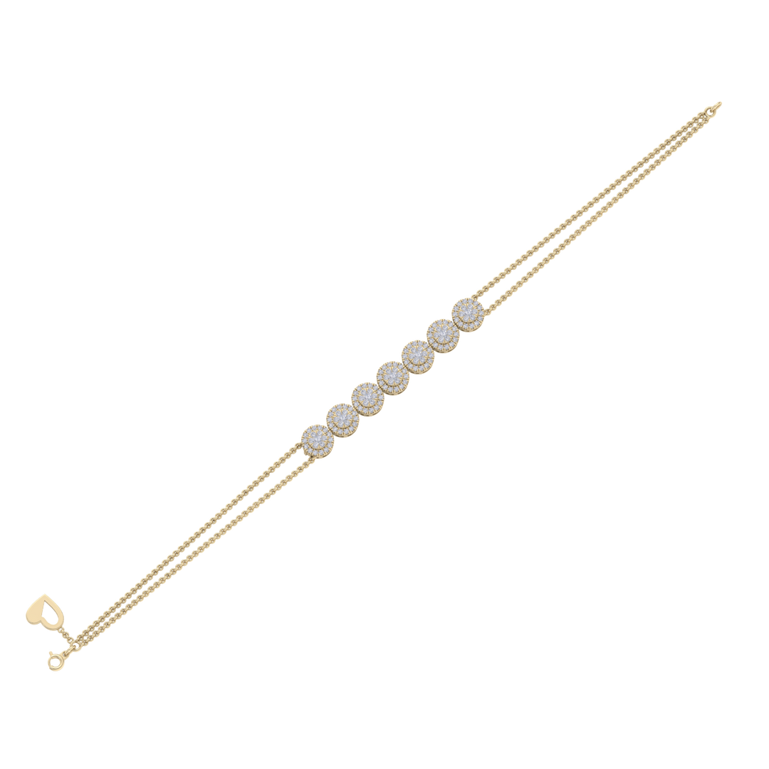 Classic bracelet in yellow gold with white diamonds of 1.12 ct in weight