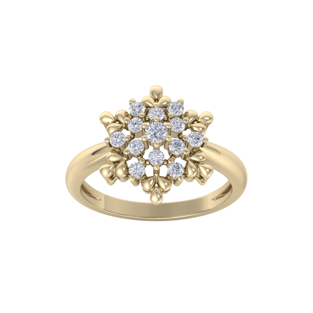 Diamond ring in yellow gold with white diamonds of 0.37 ct in weight