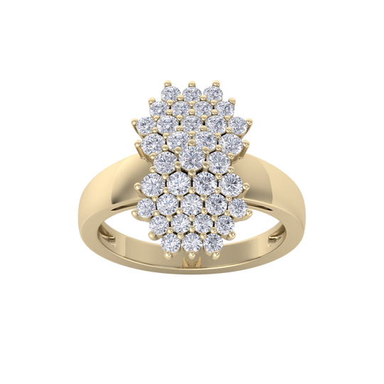 Beautiful ring in yellow gold with white diamonds of 1.22 ct in weight
