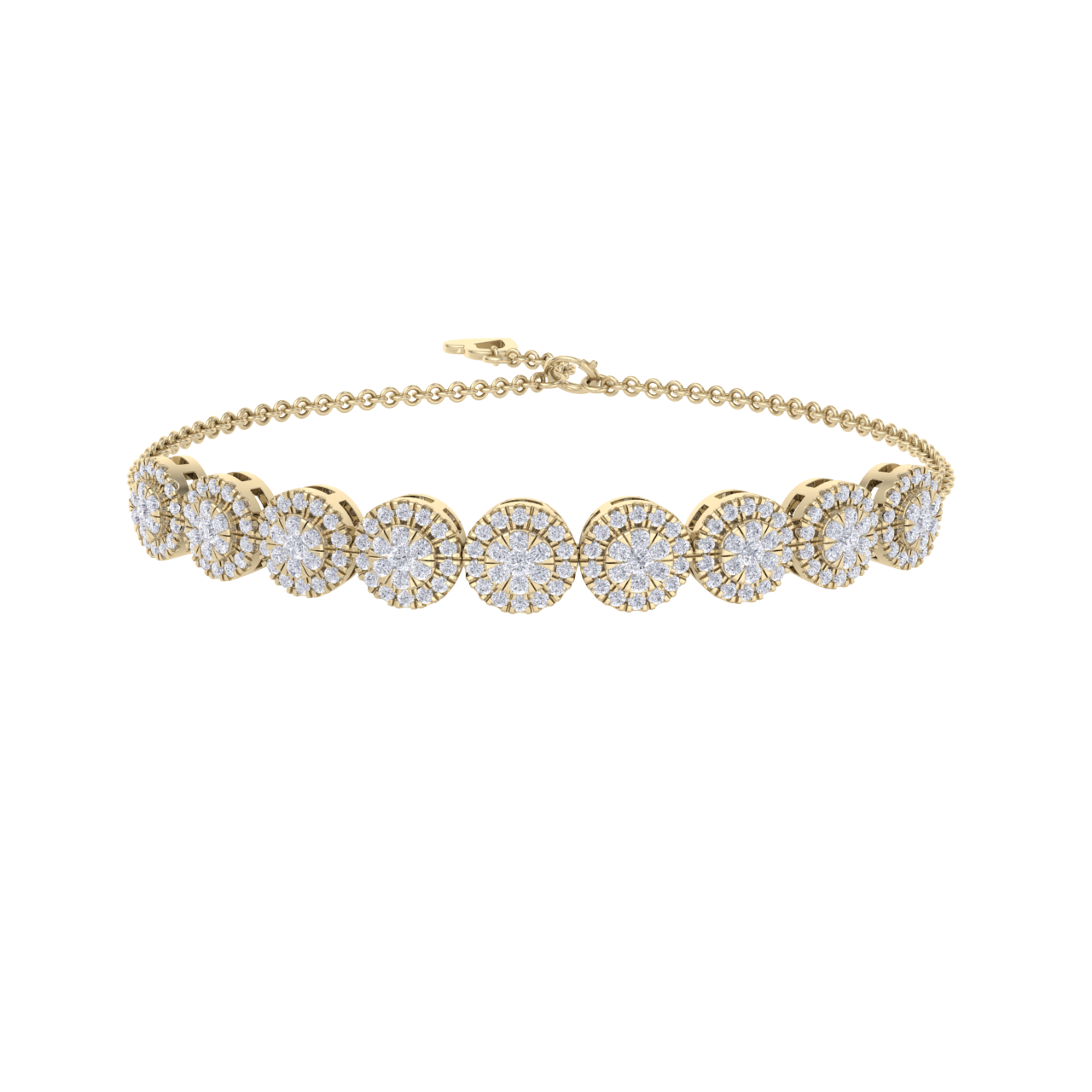 Diamond bracelet in yellow gold with white diamonds of 1.12 ct in weight
