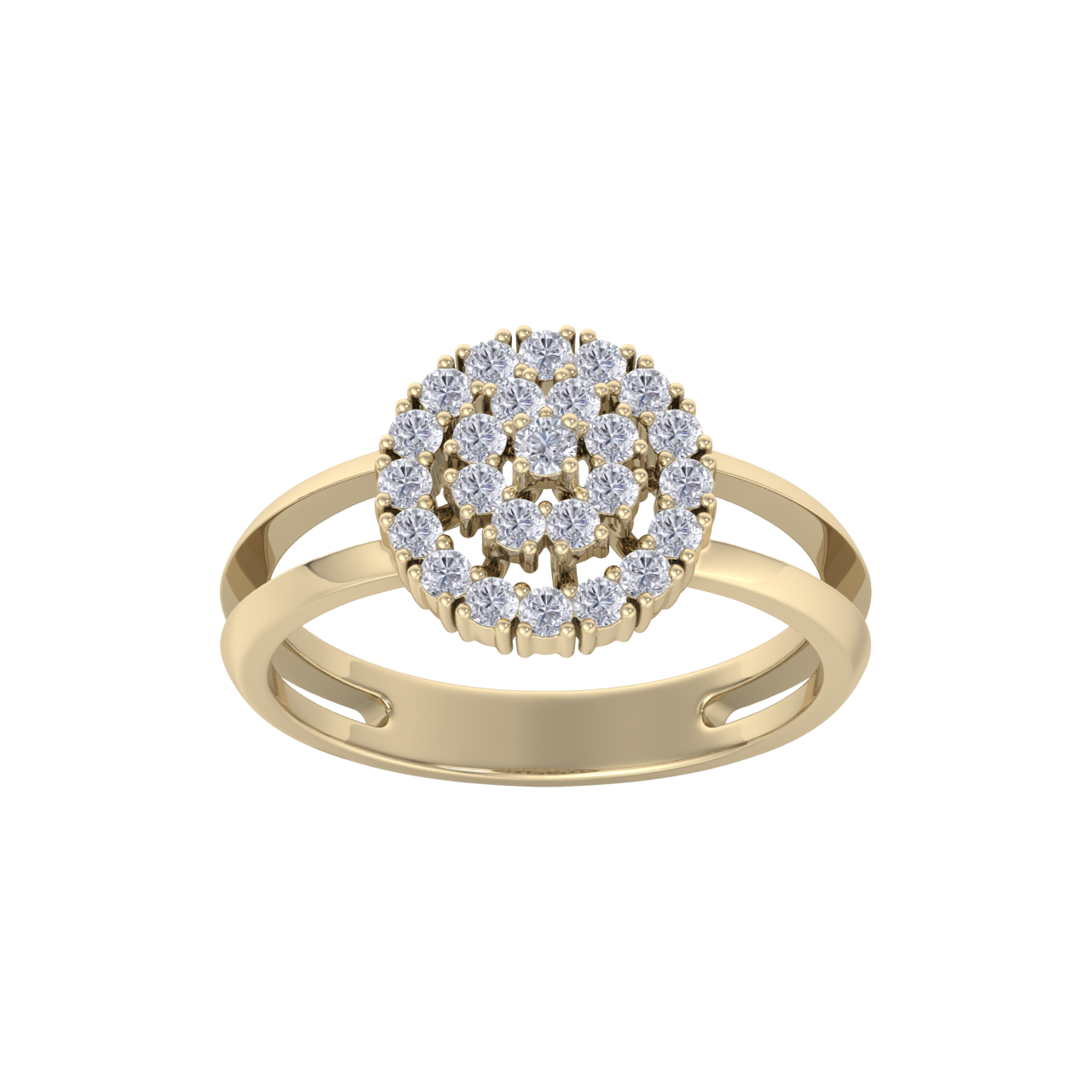 Beautiful ring in yellow gold with white diamonds of 0.60  ct in weight