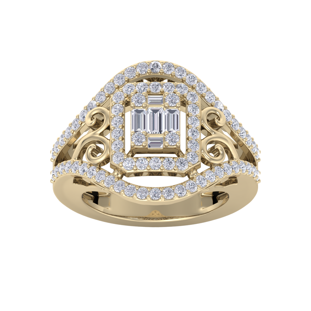 Fashion ring in rose gold with white diamonds of 0.96 ct in weight