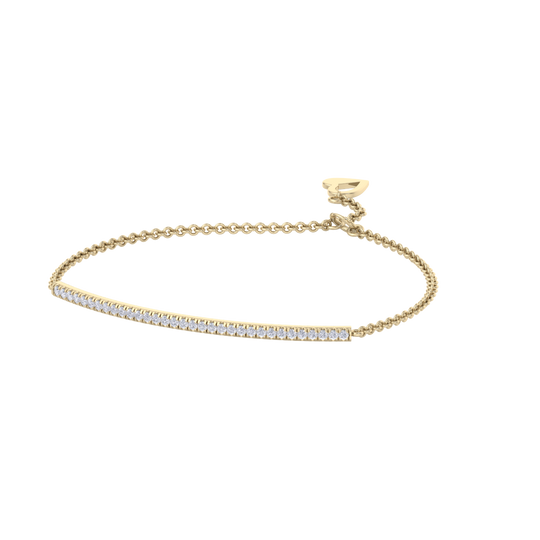 Classic bracelet in yellow gold with white diamonds of 0.31 ct in weight