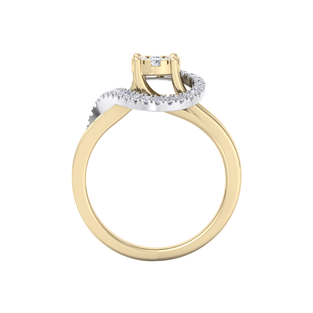 Diamond ring in yellow gold with white diamonds of 0.43 ct in weight