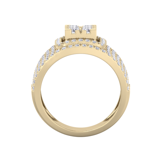 Statement Diamond ring in rose gold with white diamonds of 1.52 ct in weight
