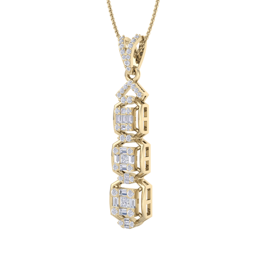 Pendant in yellow gold with white diamonds of 0.63 ct in weight