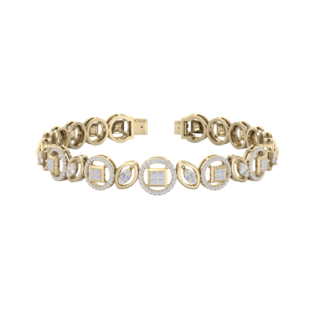 Statement bracelet in rose gold with white diamonds of 1.10 ct in weight