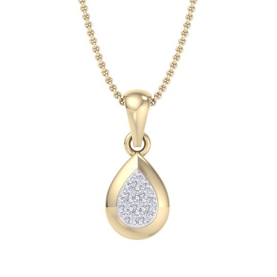 Cute Pendant in white gold with white diamonds of 0.09 ct in weight