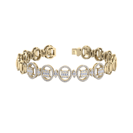 Statement bracelet in rose gold with white diamonds of 1.22 ct in weight